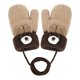 thumbnail image 1 of Toddler Warm Winter Full Finger Gloves Infant Thick Fleece Lined Ski Gloves With Cords, 1 of 2