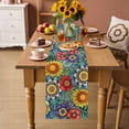 thumbnail image 2 of Boho Colorful Floral Table Runner 108 Inches, Spring Flower Botanical Sunflowers Plant Bed Runner Dresser Scarves Tabletop for Indoor Outdoor Parties/Ceremony/Banquet, 13"x 108", 2 of 8