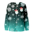 thumbnail image 4 of Womens Christmas Cardigan Festive Jacket With Reindeer Knitted Sweater Long Sleeve Cozy Xmas Festival Lightweight Sweaters, 4 of 5