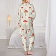 thumbnail image 3 of Pajama Sets for Women 2 Pcs, Flat Mushrooms Button Down Long Sleeve Sleepwear Lounge PJ Sets, 3 of 6