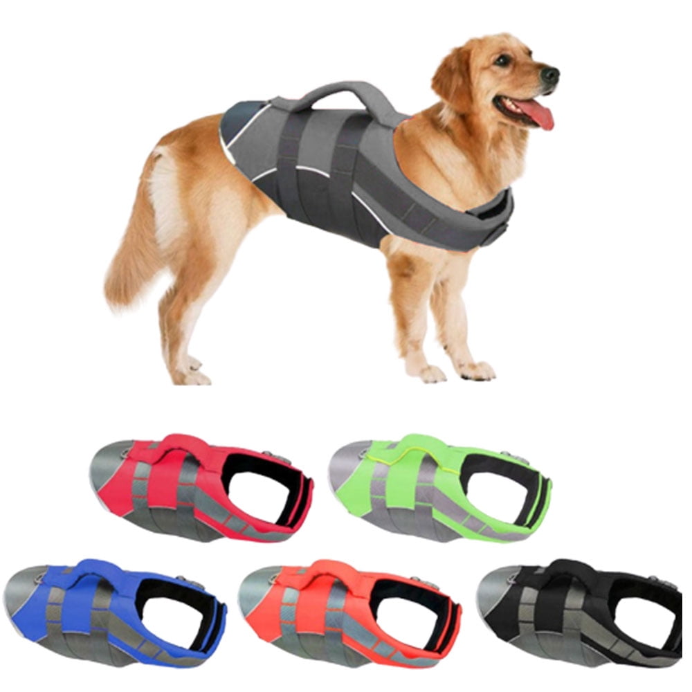 Elviray Pet Dog Life Jacket Safety Clothes Life Vest Collare Harness Saver Pet Dog Swimming Preserver Vestiti Costumi da Bagno Estivi 