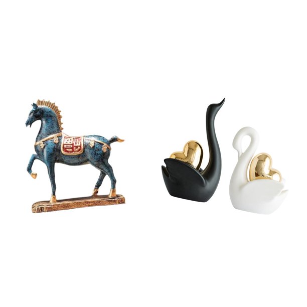 Figura de caballo,Figura de caballo Escultura animal coleccionable,estatua de cisne,Estatuas y figuritas de cisne de cerámica modernas Esculturas,Escultura de animales Decoración centro de mesa