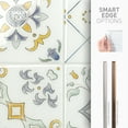 Smart Tiles 9x9in Peel and Stick Backsplash Tiles 3D Blue, White