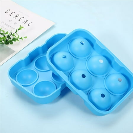 

6 Grids Ball Square Ice Cube Tray Mold Food Grade Silicone Reusable Ice Sphere Mar Mould With Lid BPA Free For Whisky Wine