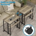 thumbnail image 4 of Folding Desk Small Rolling Desk with Storage Shelf,24.8 inch Foldable Computer Desk with Wheels for Small Space,Easy Assembly, Grey Wash, 4 of 10