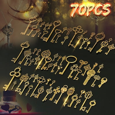 69 Pcs Assortiment De Clés Vintage Antiques Ensemble Bronze Clé Charmes