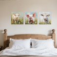 thumbnail image 2 of ZHONGYUTONG Farm Animal Wall Art 3 Piece Wall Decor Animals In Wildflowers Pictures Cute Lamb Pig Cow Painting Canvas Prints Kid Room Home Decor Framed (10.00" x 10.00" x 3PCS), 2 of 5