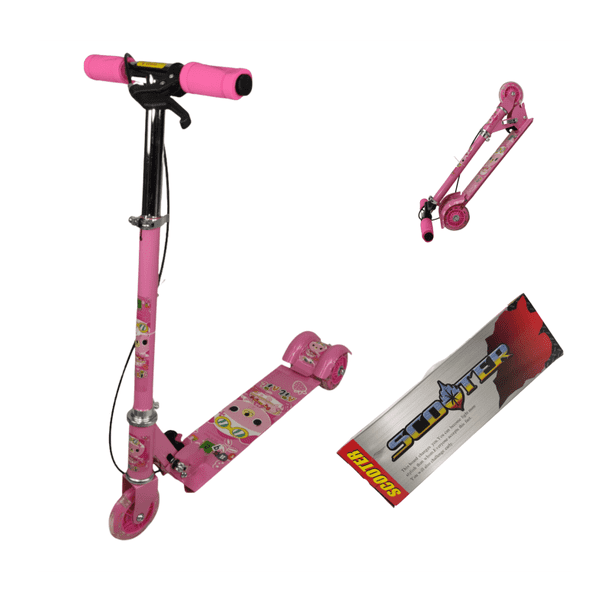 Scooter Patín Del Diablo Plegable The Baby Shop de 3 llantas y altura ajustable Rosa -