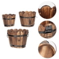 thumbnail image 3 of 3pcs Multipurpose Flowerpots Durable Wooden Flowerpots Retro Flower Planters, 3 of 8