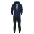 thumbnail image 4 of Rrunsv Men Tracksuit Set 2 Piece Jogging Suits Hooded Sweatsuit Mens Hoodies and Sweatpants Long Sleeve Jogger Sets Dark Blue,M, 4 of 6