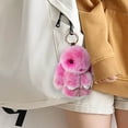 thumbnail image 5 of Bunny Plush Keychain key 6" Cute Chains for Women Plush Bag Charm Easter Basket Stuff Mother's Day Gifts Deep Pink, 5 of 8
