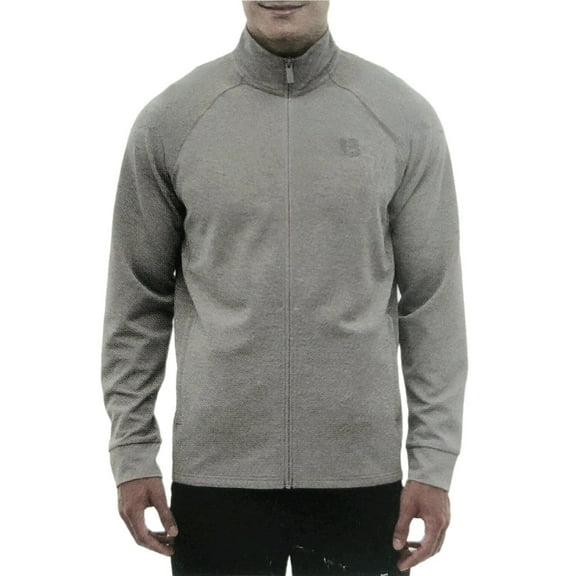 BENCH URBANWEAR MENS FULL ZIP ATHLETIC LIGHTWEIGHT JACKET | GRAY, MEDIUM