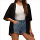 thumbnail image 2 of Blusa Informal Holgada con Mangas Abullonadas y Estampado Floral para Mujer Negro S, 2 of 10