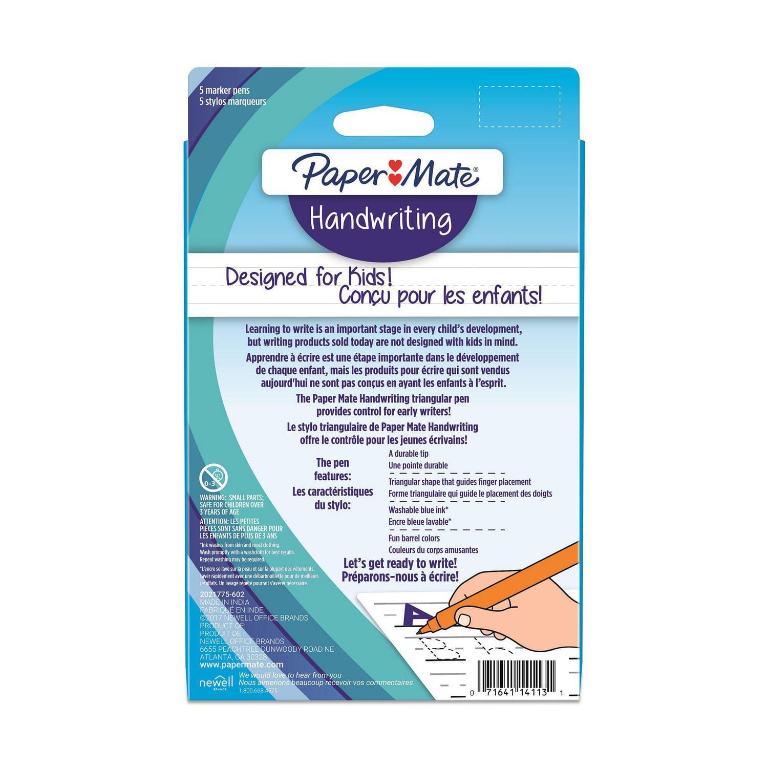 Paper Mate Handwriting Triangle Pen, 5/Pack