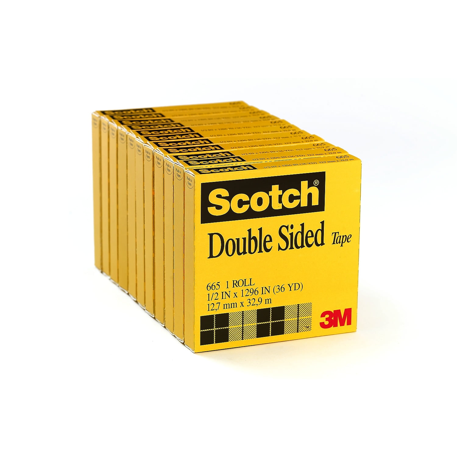 Scotch Ruban adhésif transparent double face 665 - 12.7 mm x 6.3 m
