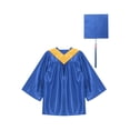 thumbnail image 4 of YONGHS Girls Graduation Gown Cap Set Kindergarten Preschool Church Robe Kids Children Uniform Outfit Blue 27, 4 of 5