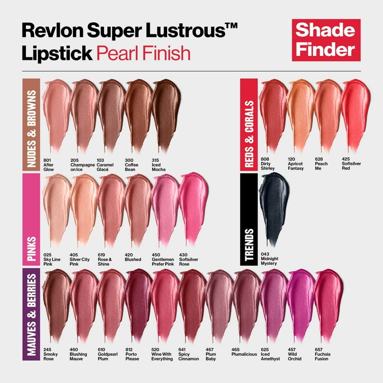 Revlon Super Lustrous Creme Lipstick, Creamy Formula, 043 Midnight