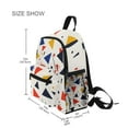 thumbnail image 3 of FORMRS School Backpack with Front Zippered Pocket 12" Student Travel Daypack, White Geometric, 3 of 6