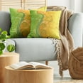 thumbnail image 5 of Ambesonne Modern Throw Pillow Cover 2 Pack, Flower Swirls Branches, 24", Pale Green Marigold, 5 of 7