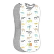 SwaddleMe Pod  Size Newborn, 0-2 Months, 2-Pack (Lil Wild One) No Wrap Zip-Up Newborn Swaddle Creates A Cozy Feeling for Baby and Helps Prevent Startle Reflex