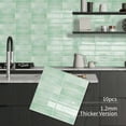 thumbnail image 5 of DEWOO 10pcs Peel and Stick Backsplash Wall Tiles, Extra Thick 3D Wall Panels, Heat & Water Resistant, Easy DIY Kitchen, Bathroom, Laundry, Fireplace & Rental Home Wall Décor (Light Green, 12"×12"), 5 of 11