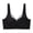Black, variant on Women’s Sheer Mesh Floral Lace Support Bra, Wire Free Nylon Spandex Lightly Padded Cups, Wide Adjustable Straps, Delicate Bow Detail V Neck Anti-Sagging Bra