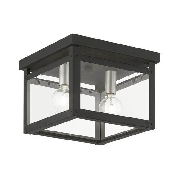 Livex Lighting - Milford - 2 Light Square Flush Mount In Shabby Chic Style-6