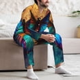 thumbnail image 7 of Sikiie Vibrant Rainbow Butterfly A Mens Pajama Set, Soft Warm Long Sleeve Sleepwear, Cozy Button-Down Pjs for Men-X-Large, 7 of 7