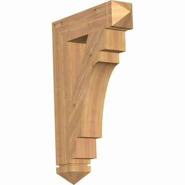 Ekena Millwork 6"W x 18"D x 22"H Merced Arts & Crafts Rough Sawn Bracket, Western Red Cedar