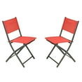 thumbnail image 2 of BizChair Set of 2 Commercial Grade Indoor/Outdoor Folding Chairs with Red Flex Comfort Material Backs and Seats and Black Metal Frames, 2 of 16
