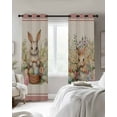 thumbnail image 2 of Blackout Curtains for Bedroom, Spring Floral Eater Bunny Room Darkening Window Drapes for Living Room, Colorful Eggs Rustic Red Thermal Insulated Grommet Curtains, 42x84 inch, 2 Panels, 2 of 9