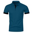 thumbnail image 6 of Yungyresw Polo Shirt for Men Slim Fit Short Sleeve Polo Contrast Trim Button Placket T-Shirt for Summer Wear Casual, 6 of 7