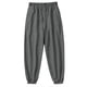 thumbnail image 3 of Pantalones largos para hombre, de color liso, con bolsillo y cordón, informales, juveniles, versátiles, deportivos, de gran tamaño., 3 of 8