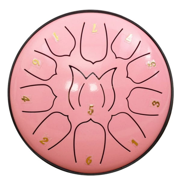 Tambor de Lengua de Acero de 6 Pulgadas | Tambor Handpan de 11 Tonos para Niños y Adultos | Instrumento de Percusión Ligero y Portátil | Música para Meditación y Relajación | Acero al Carbono | Para