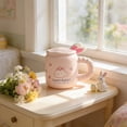 thumbnail image 2 of Tauxra Cute Easter Bunny Ceramic Coffee Mug With Lid Spoon Gift Box For Home Office School Decor, 2 of 7