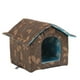thumbnail image 1 of Casa cálida portátil para al aire libre, resistente a la intemperie, a prueba de lluvia y nieve, suministros para mascotas, casas para Cuadrado S Marrón Colco Refugio de gatos callejeros, 1 of 8