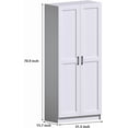 thumbnail image 5 of Fddevelop White Tall Wood Kitchen Pantry Cabinet with Doors and Adjustable Shelves  71”H, 5 of 8