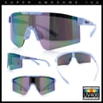thumbnail image 2 of Xloop Boys Child Size MTB Shield Color Mirror Rimless Plastic Sport Sunglasses [Lavender - Lavender Mirror], 2 of 7