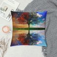 Creowell Stars Trees Water Print Pillow Covers for Couch Zipper Closure