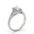 thumbnail image 2 of Spot Jewel 2.1 Ct Radiant Cut Lab Created Diamond Ring – Split Shank Cathedral Halo Design – 14K White Gold Plated – Elegant Wedding Proposal Jewelry, 2 of 4