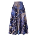 thumbnail image 5 of Womens Maxi Skirt Drawstring High Waisted Summer Long Skirts Lightweight Tiered Flowy Floral Pleated Skirts Light Purple M, 5 of 5