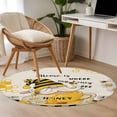 thumbnail image 4 of Round Rugs 3Ft, Yellow Gnomes Round Area Rug Washable Indoor Throw Carpet, Vintage Daisy Honey Plaid Flower Small Non Slip Circle Rug for Bedroom Living Room Home Decor Aesthetic, 4 of 8
