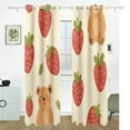 thumbnail image 2 of Cute Bear Strawberry Black Out Curtains 72 Inch Length Curtains for Sliding Glass Doors Bedroom Living Room 2 Pack, 2 of 6