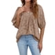 thumbnail image 5 of Blusa informal para mujer Qarigey Café S 2piezas, 5 of 6