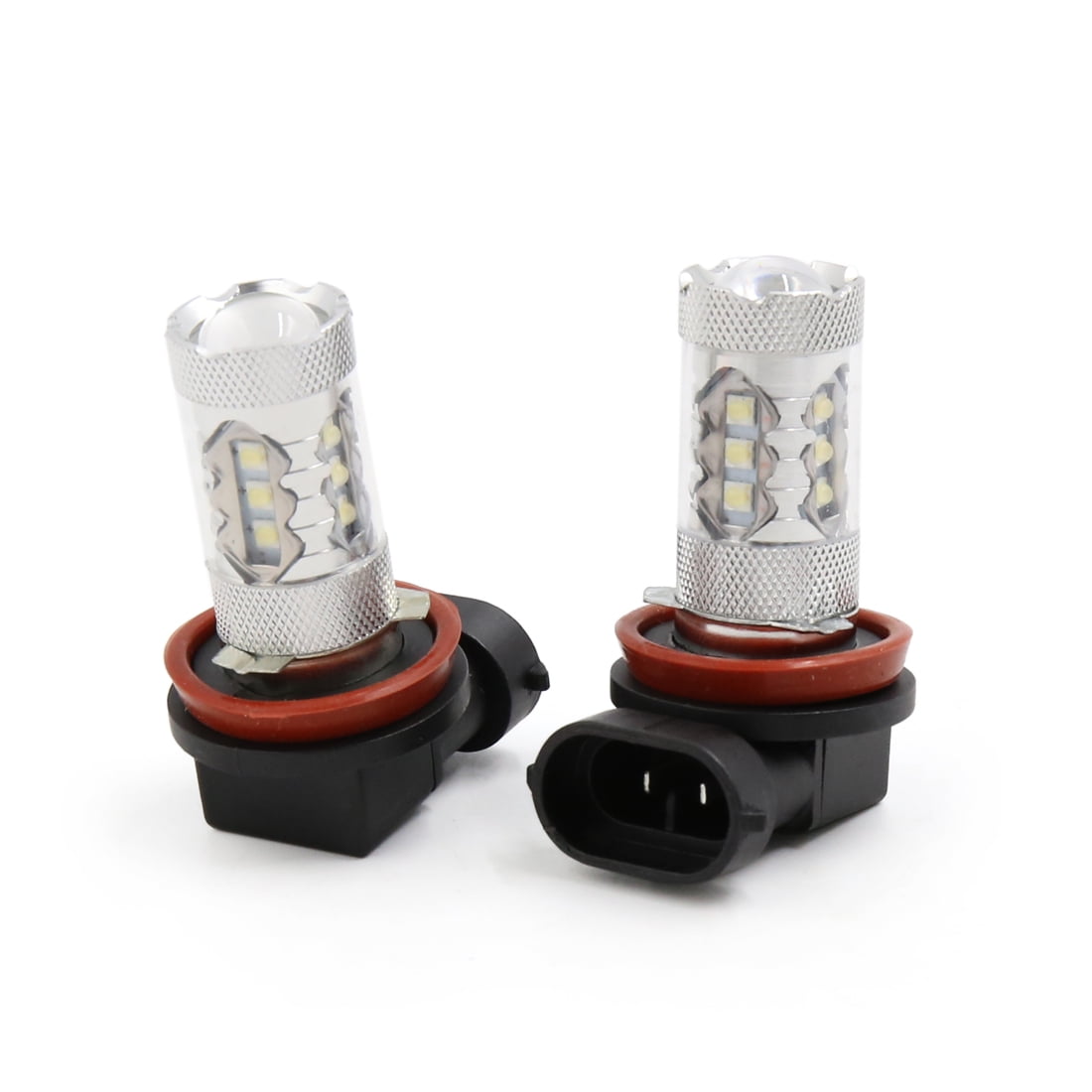 2Pcs H11 White 2828 SMD 16 LEDs Projector Lens Fog Headlight Bulb for
