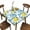 Lemons, variant on Elastic Edge Fitted Card Table Tablecloth, Lemons Pattern Printed on Elastic Polyester Table Cloth, for Outdoor Patio and Indoor Kitchen Dining Party, Fit for 42" x 42"Square Table