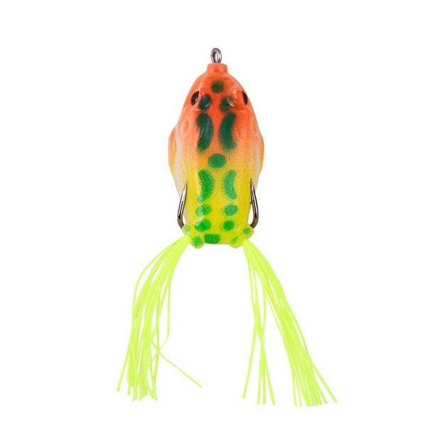Greeniant Juego de aparejos de curricán de imitación de rana, cebos biónicos realistas, señuelos de pesca reutilizables, calamares, artículos Pescar Naranja amarillo Greeniant OD031680-05