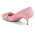 thumbnail image 4 of YDN Women Classic Chic Buckle Kitten Low Heel Pumps Pointy Closed Toe Slip On Patent Basic Office Dress Slide Shoes Size 5.5 Pink, 4 of 4