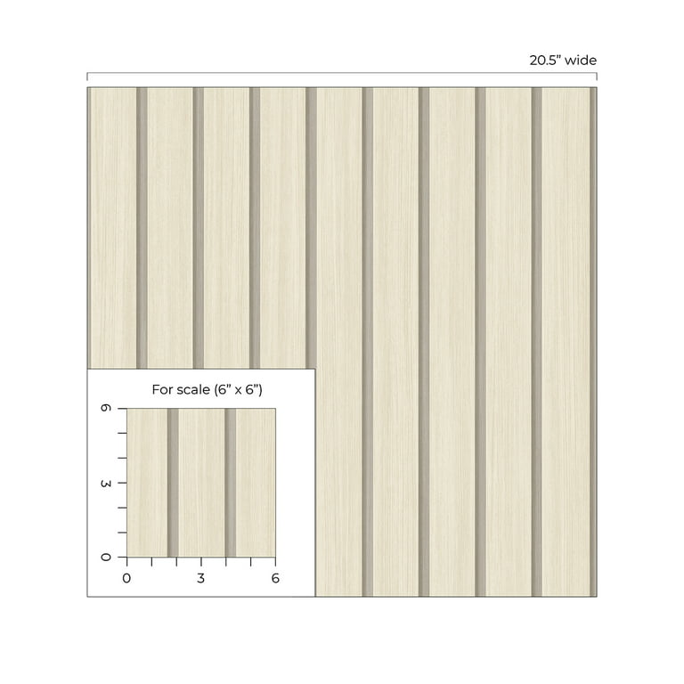 Stacy Garcia Home Faux Wooden Slats Peel and Stick Wallpaper - 20.5 in. W x 18 ft. L - Dove