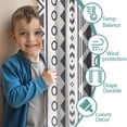 thumbnail image 3 of Blackout Kids Curtains,White Geometric Diamond Wave Pattern Childrens Insulated Curtains Set Of 2,Bedroom Essentials,Toddler Room Decor 42x54in(106x137cm), 3 of 5